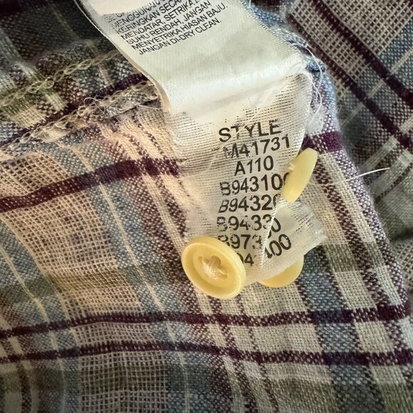LUCKY BRAND CALIFORNIA FIT MENS LONG SLEEVE BUTTON DOWN LINEN PLAID SIZE L LARGE - Picture 12 of 12